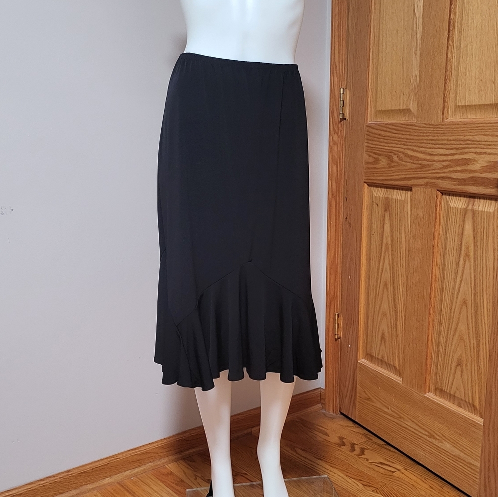 Notations size 1X black midi skirt.
